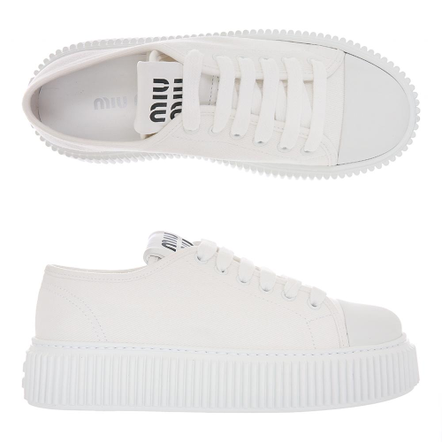 [국내/당일]24SS 5E889D 3ARS F0009 미우미우 데님 플랫폼 스니커즈