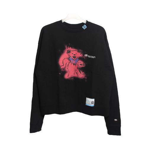 국내당일 23FW 미하라야스히로 베어 프린트 맨투맨 블랙 A11PO713 BLACK