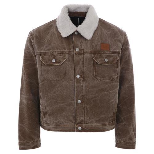 [국내/당일]24SS C90161 BROWN 아크네 페이스 로고 패디드 데님 자켓