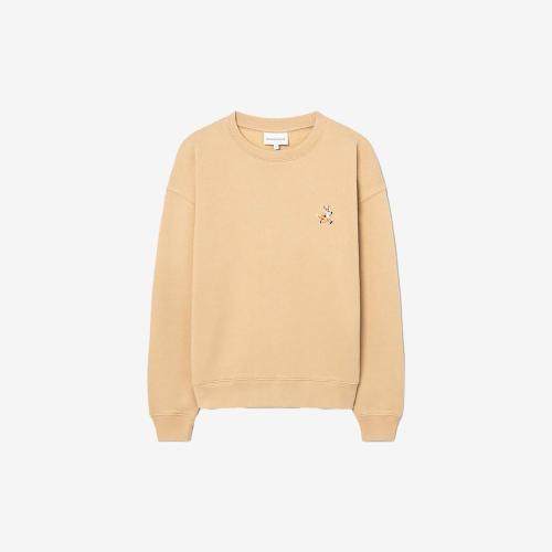 24FW MAISON KITSUNE 메종키츠네 스피디 폭스 패치 컴포트 기모 맨투맨 베이지 남성 MM00313KM0307 P239