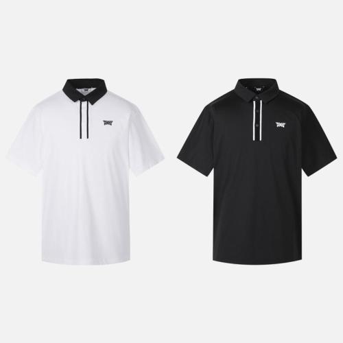 [국내배송] 쇼핑백 선물포장 PXG 골프 남성 넥 원 포인트 카라 반팔티